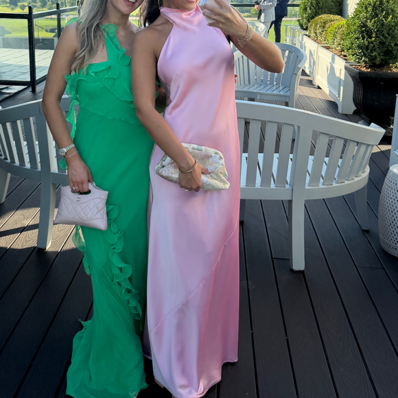 Mumu Dresses & Skirts - Mumu Lisa Maxi Dress in Light Pink Luxe Satin